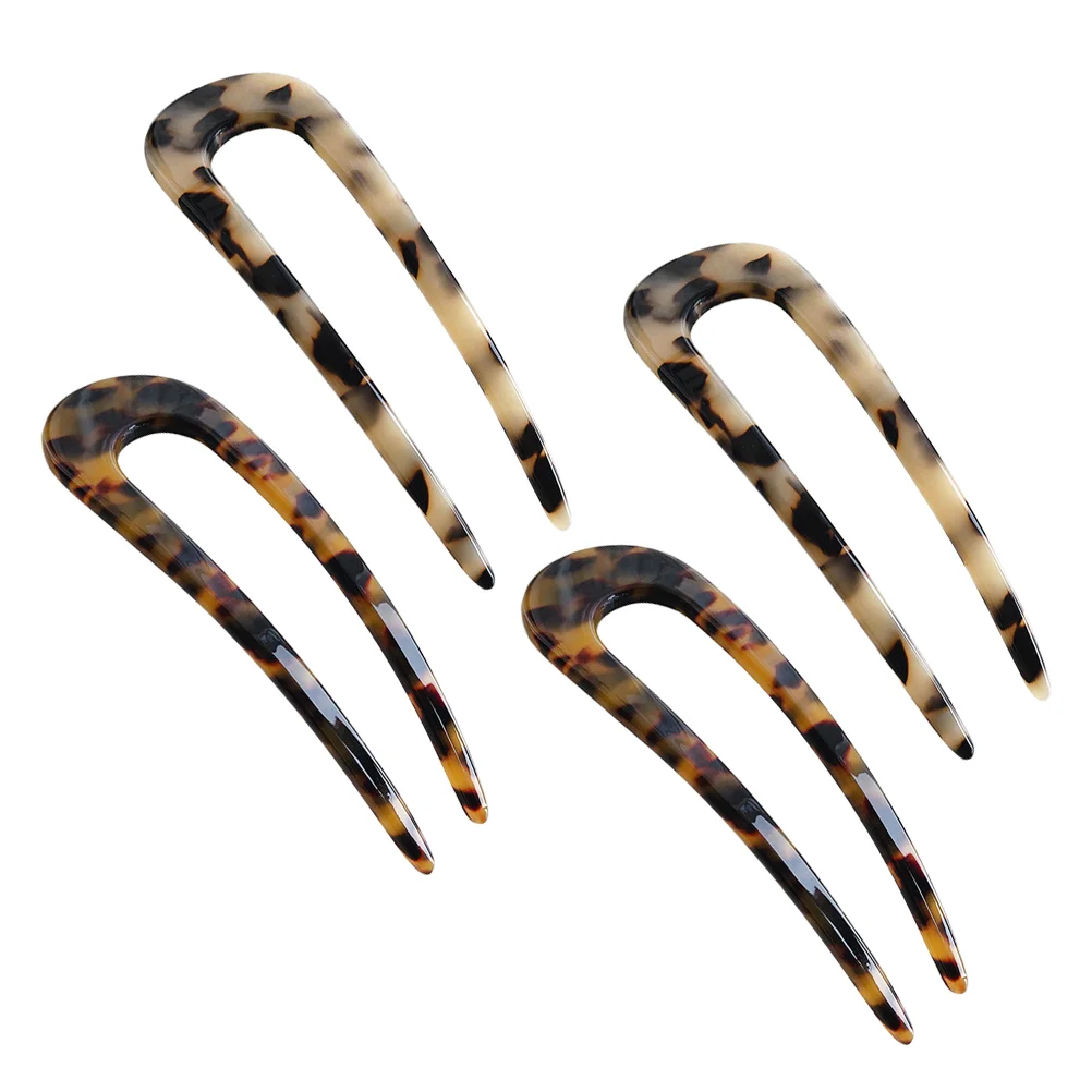 4 Pcs Hair Accessories Large Hairpin Miss Women's Clips U Shaped Sticks Bobby 105X35X1CM Acetate Sheet Chignons Claws