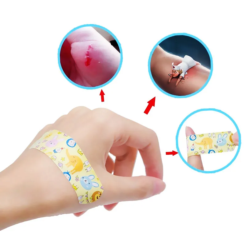 100Pcs Waterproof Cartoon Band-Aids Hemostasis Adhesive Bandage First Aid Kit Emergency Medical Dressing Sticking Plaster