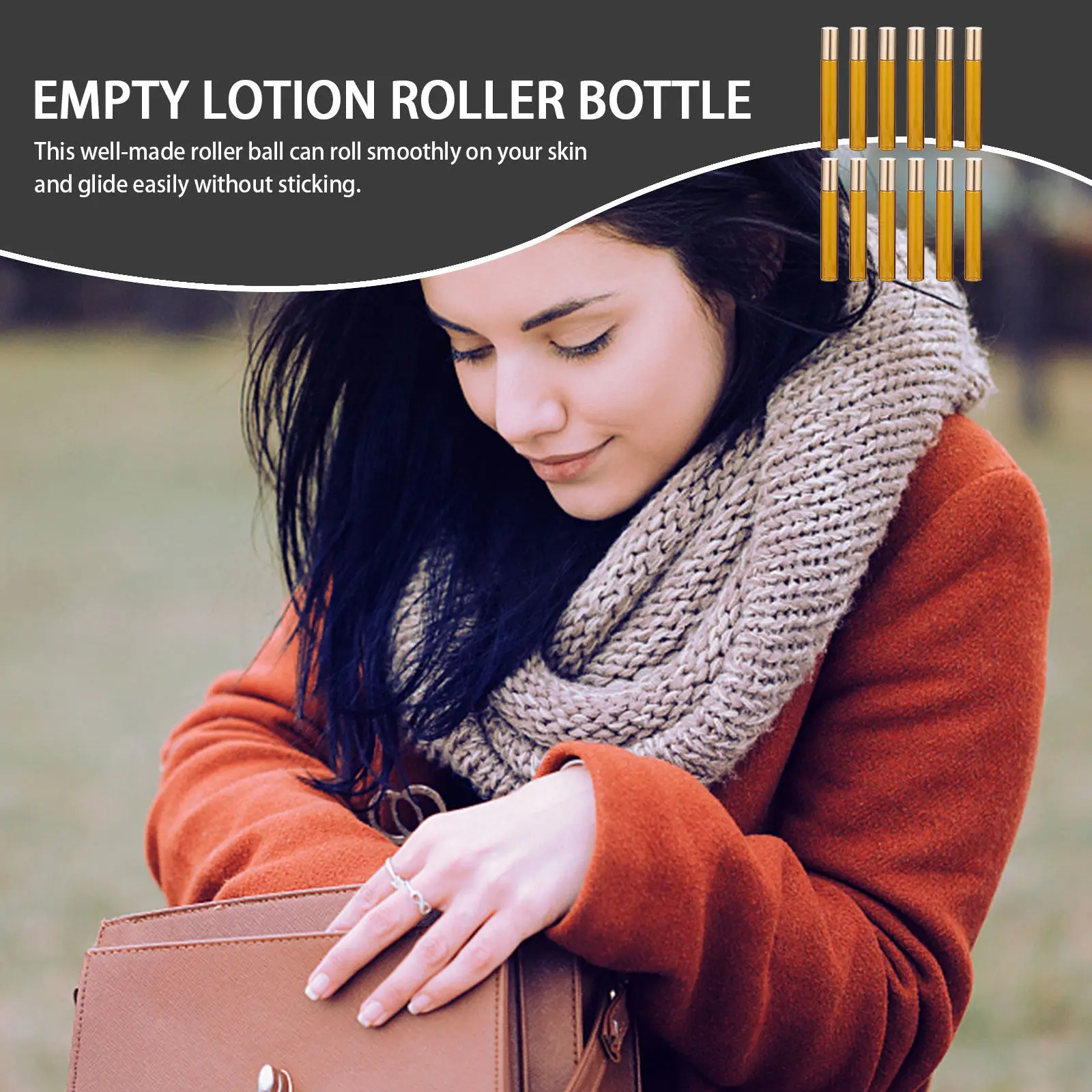 

12Pcs Glass Roll-on Bottles Premium Essential Oil Roller Bottles Refillable Portable Aromatherapy Liquid Dispenser Travel