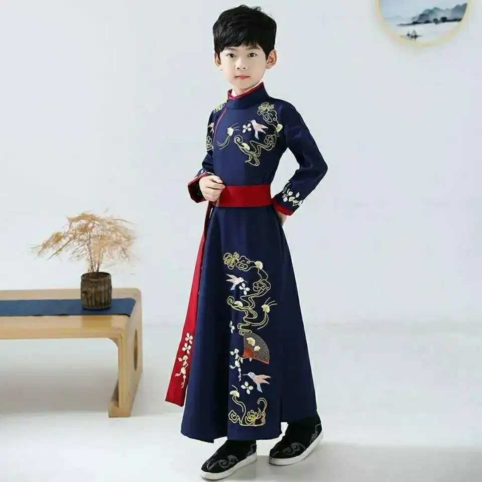 

Children's Hanfu 2022 Little Prince and Young Master's Clothes Chinese Style Improved Tang Style Gown
