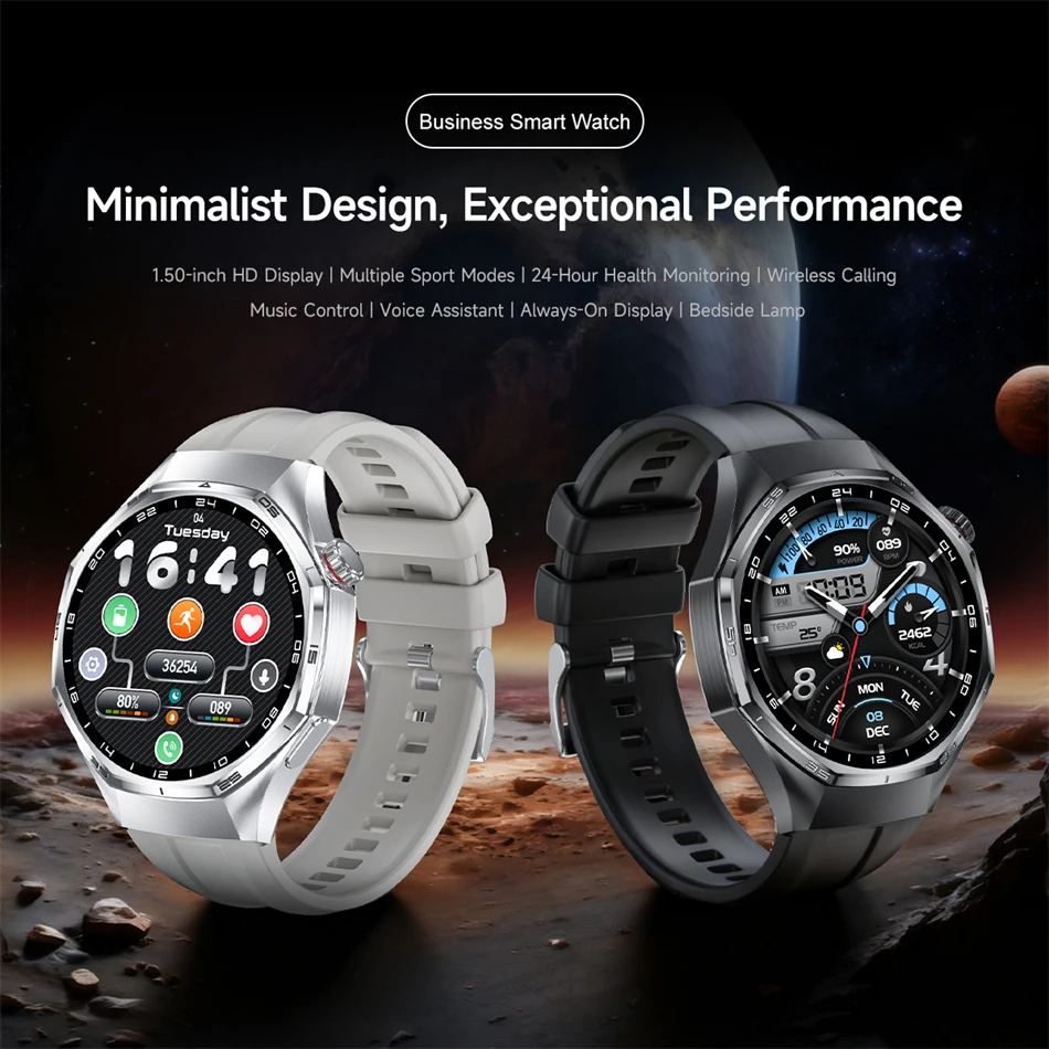 2026 Neue Watch 6 Pro GPS Smartwatch für Herren Sport Fitness AMOLED-Bildschirm Gesundheitsmonitor Bluetooth-Anruf IP68 Wasserdichte Smartwatch – Detail 1