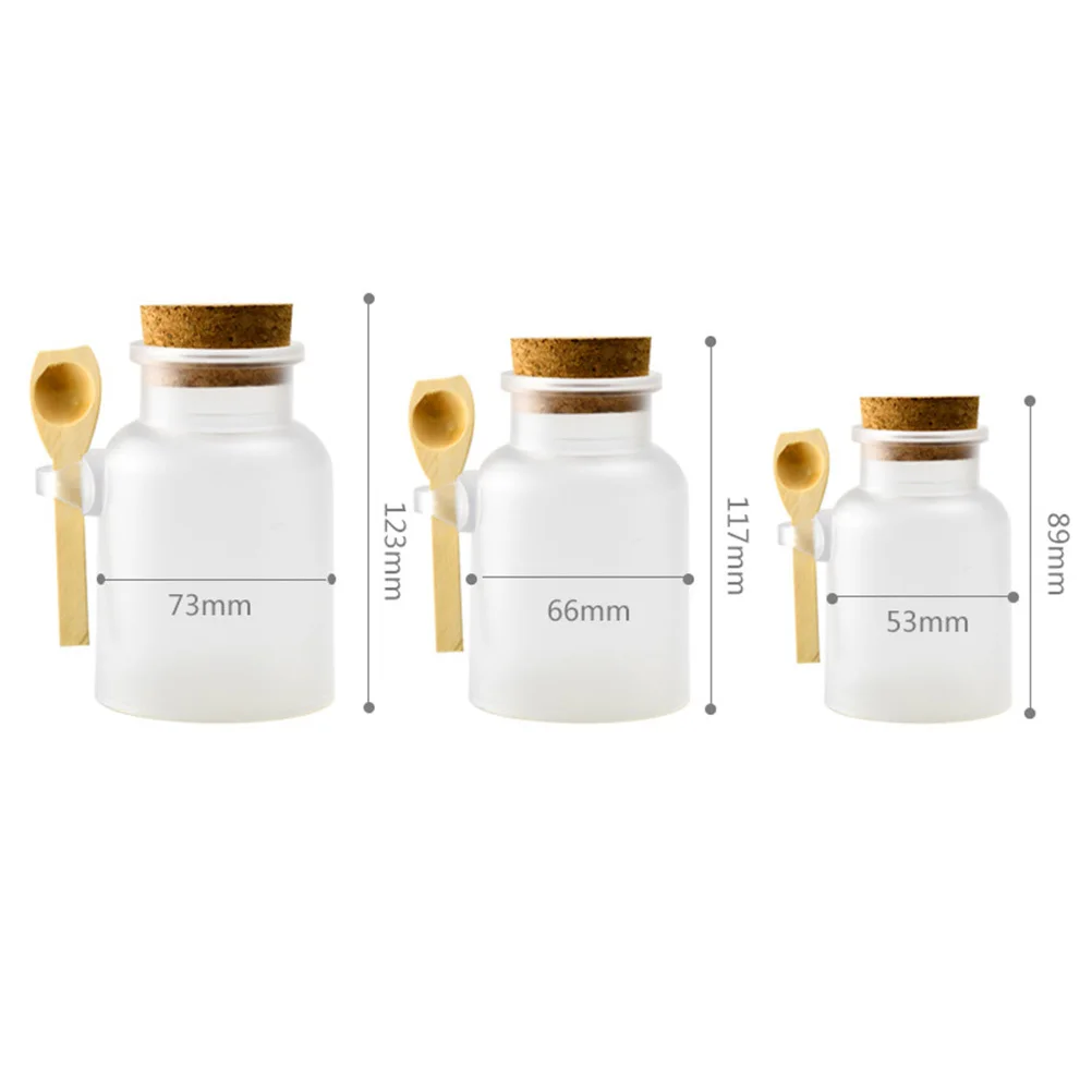 

3Pcs ABS Plastic Frosted Bottle Set Different Capacity Cork Jar Bath Salt Holder Spice Seasoning Container Refillable Pot Jar