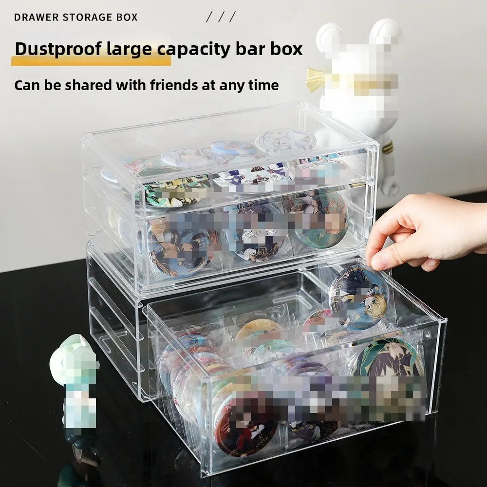 

Storage Box Drawer Type Transparent Acrylic Multi-layer Animation Peripheral Badge Millet Display Rack