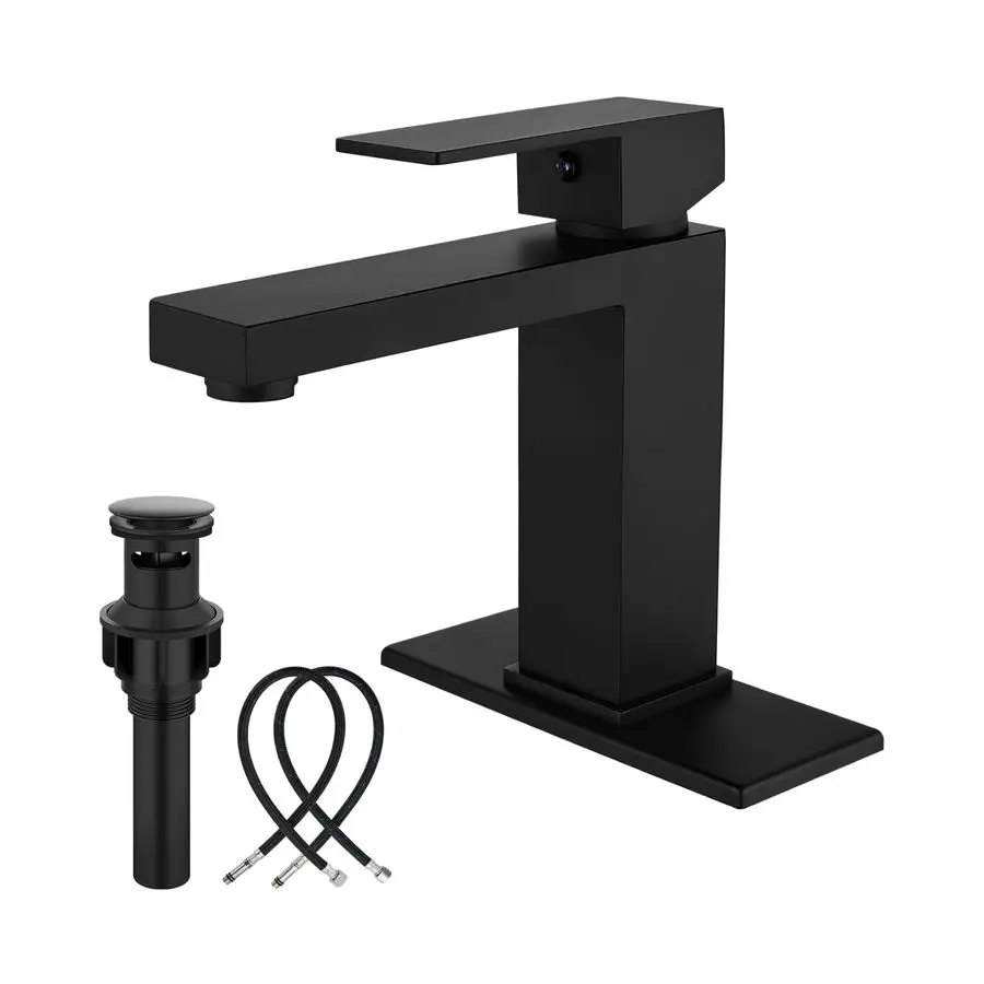 

Смеситель для ванной комнаты с 1 отверстием, однорычажный, из нержавеющей стали, современный, с декоративной накладкой, для подключения к водопроводу