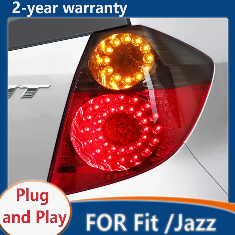 Tail lamp For Honda Fit Jazz taillight 2009-2013 Rear Lamp LED DRL+Brake+Reverse+Yellow turning Rear light