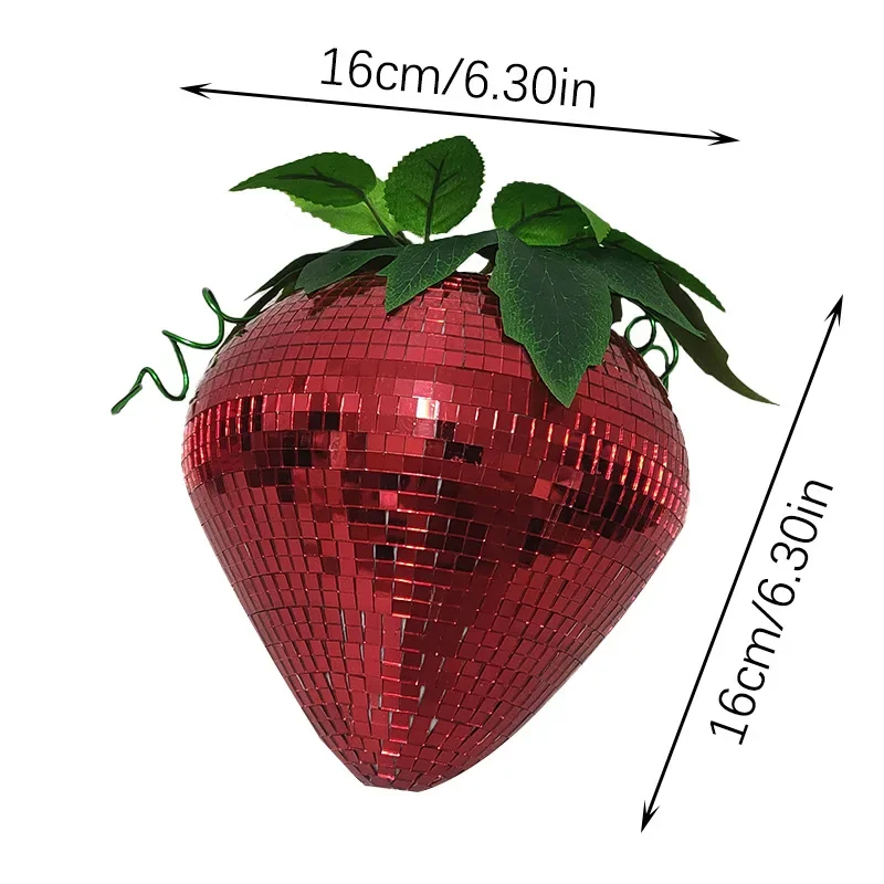 Disco Strawberry Vintage Mirror Reflective Bar Party Holiday Home Decorative Ornament Glass Crafts
