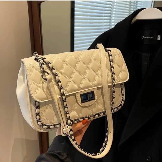 

Women's diamond chain bag, messenger bag, fashionable and versatile new women's bag, high-end large-capacity shoulder armpit bag