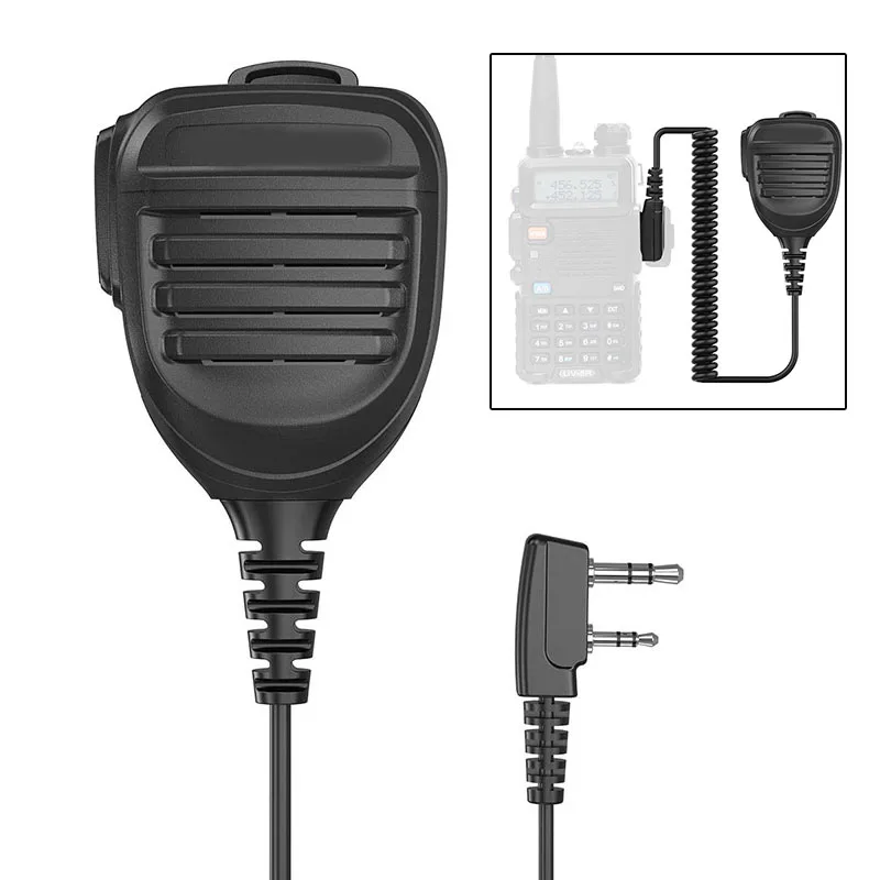 B-aofeng-walkie-talkie UV-5R, altavoz, micrófono, UV-5R, PTT, 2 pines, de mano, para Baofeng BF-888S, UV-21 PRO, accesorios Quansheng