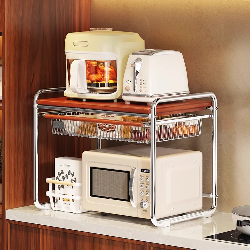 

Kitchen rack, countertop, double-layer microwave oven, rice cooker, storage rack, oven bracket, drawer type seasoning rack