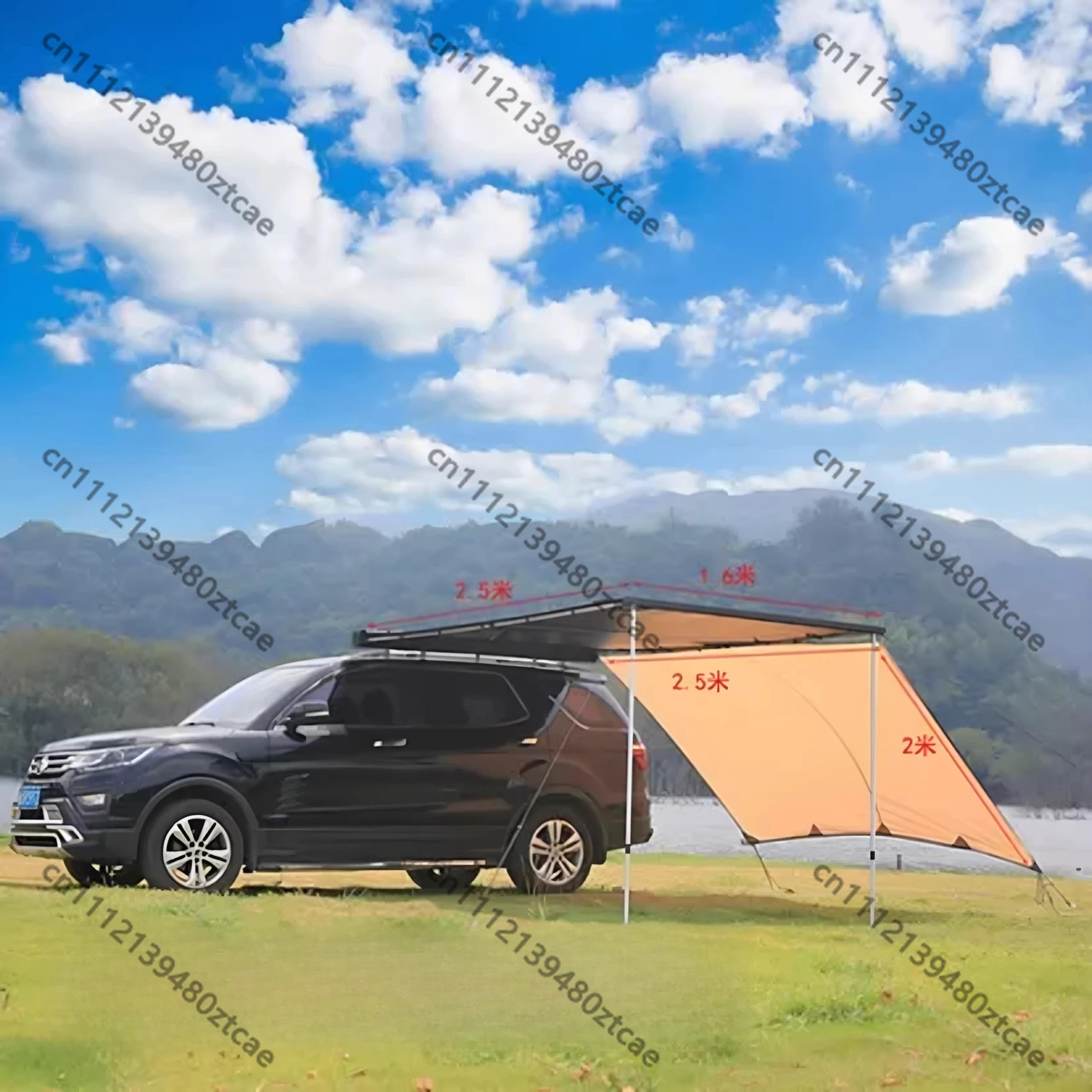 Retractable SUV Side Awning Tent Sun Protection Rainproof Outdoor Camping Rear Integrated Shelter