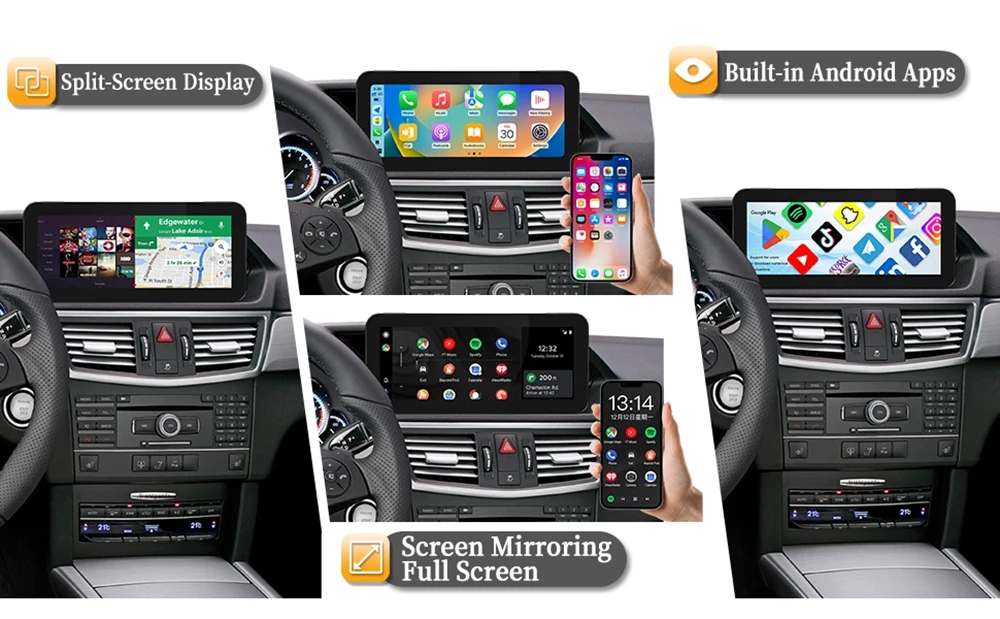 4G Wireless Android Auto Mirroring für E-Klasse NTG 4.5/4.7 Mercedes W212 Apple CarPlay Upgrade 10,25 Zoll 4G Wireless CarPlay Wi-Fi – Detail 3