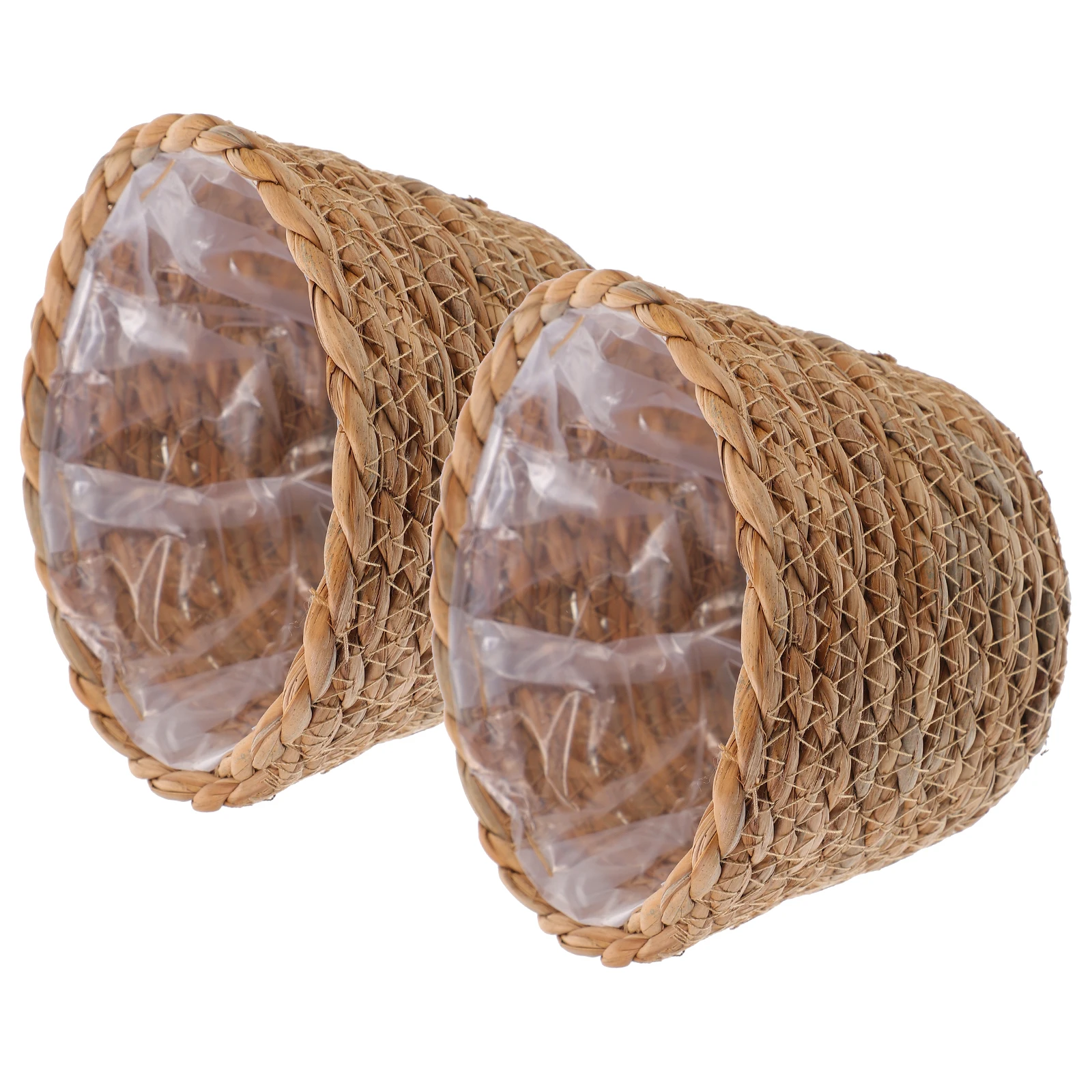 

2pcs Straw Woven Flower Decorative Plant Basket For Indoor Home Hotel Use Baskets For Plants Woven Design Planter Basket