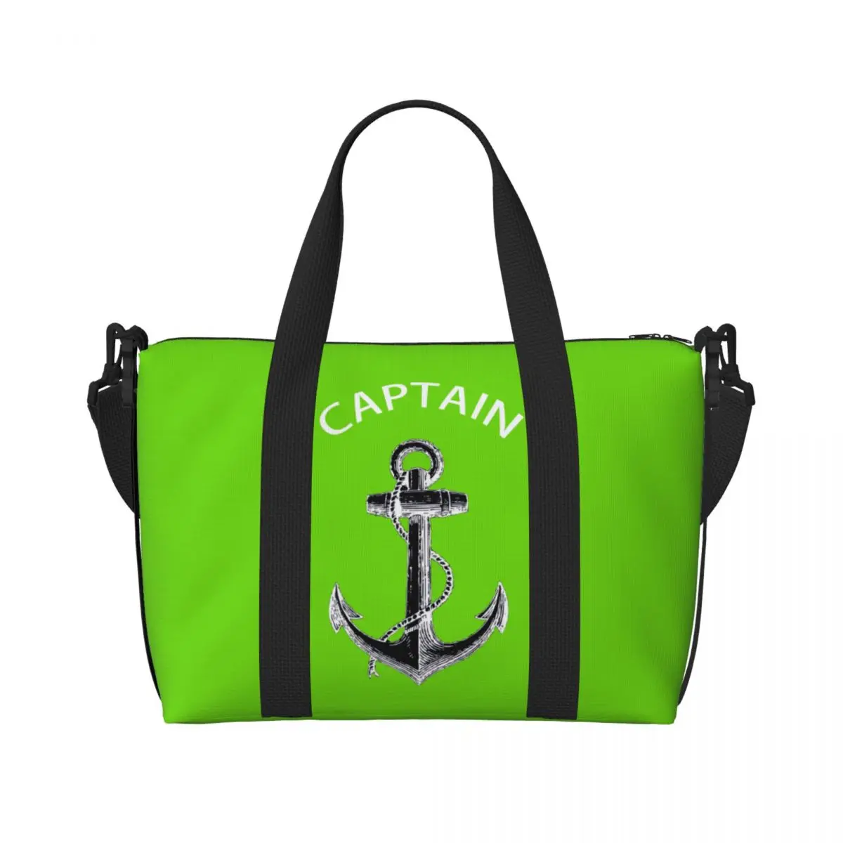 Custom Large Captain Anchor Tote Bag for Women Nautical Sailor Adventure Shoulder Shopping Beach Gym Travel Bag