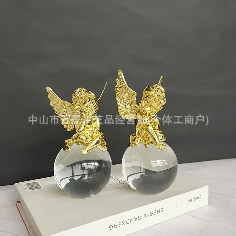 High-end angel crystal ball ornaments, model rooms, studies, living rooms, entryways, high-end decorative items, craft displays