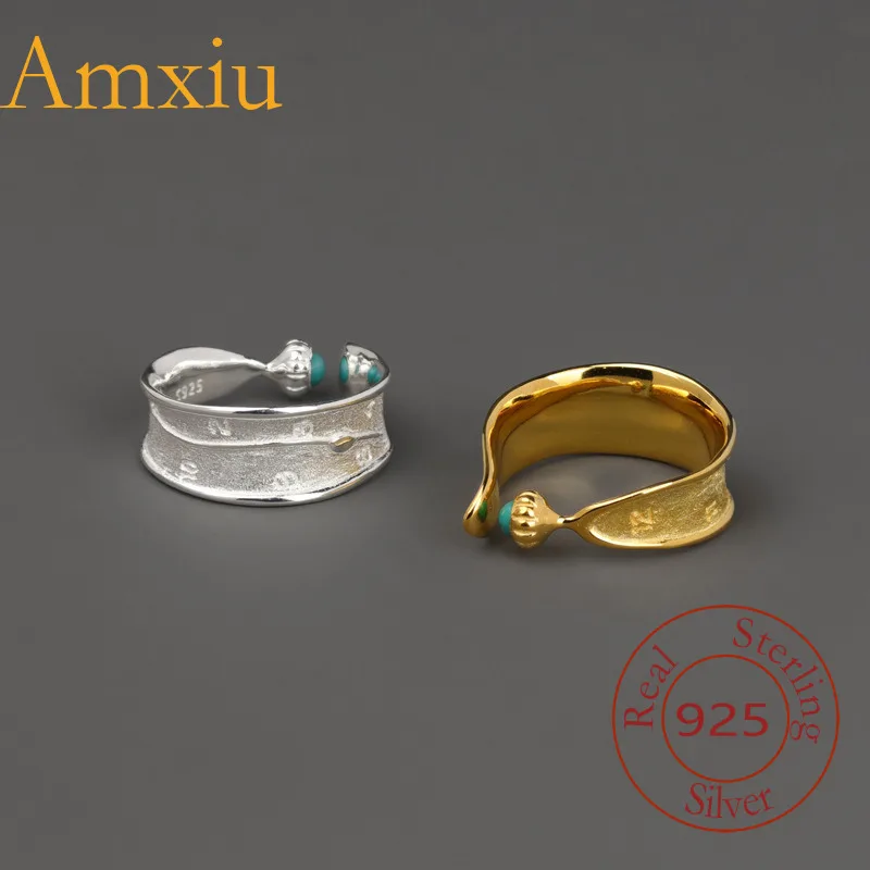 

Стерлинговое серебро Amxiu 925, бирюза для вечной памяти, чистое серебро, открытое кольцо Tribute To Dalí Surreal Clock Art Niche