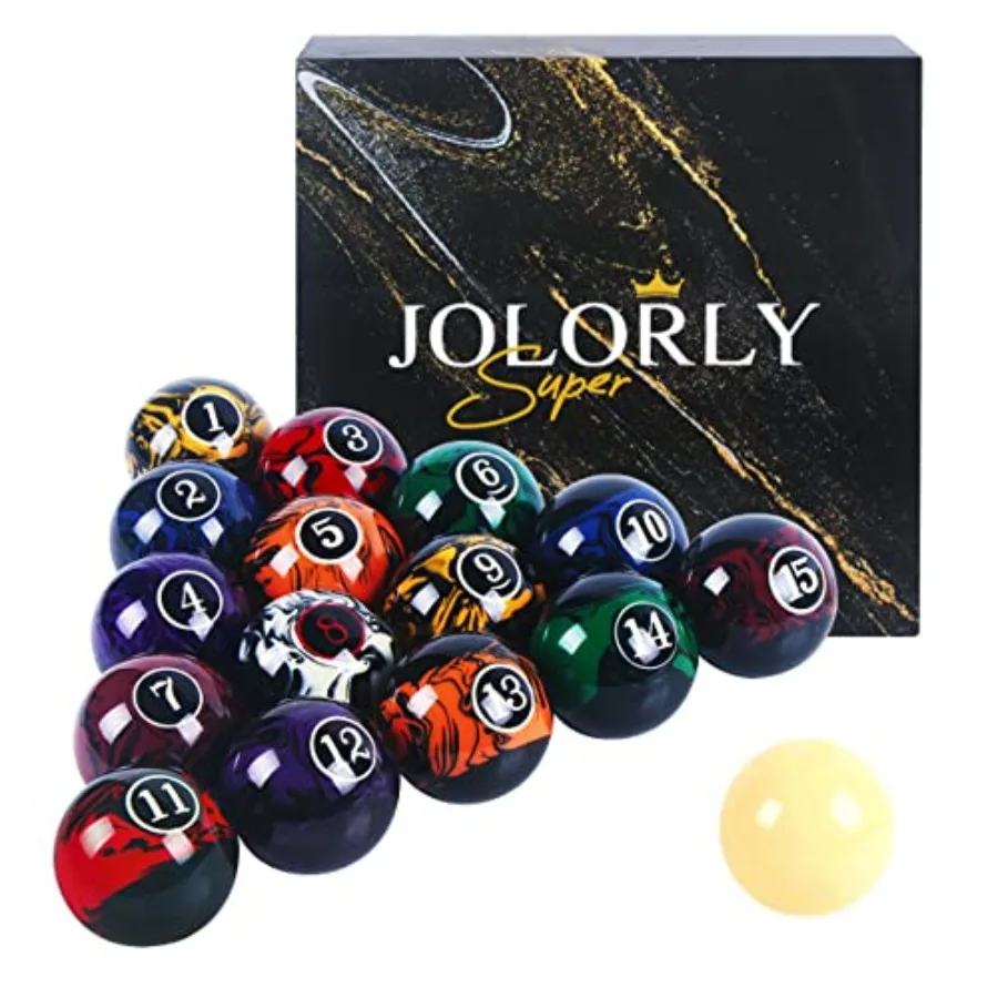 

Billiard Balls AAA-Grade, Complete Set of 16 Pool Balls, 2-1/4" Regulation Size and Weight Professional Tournament Pool Table B