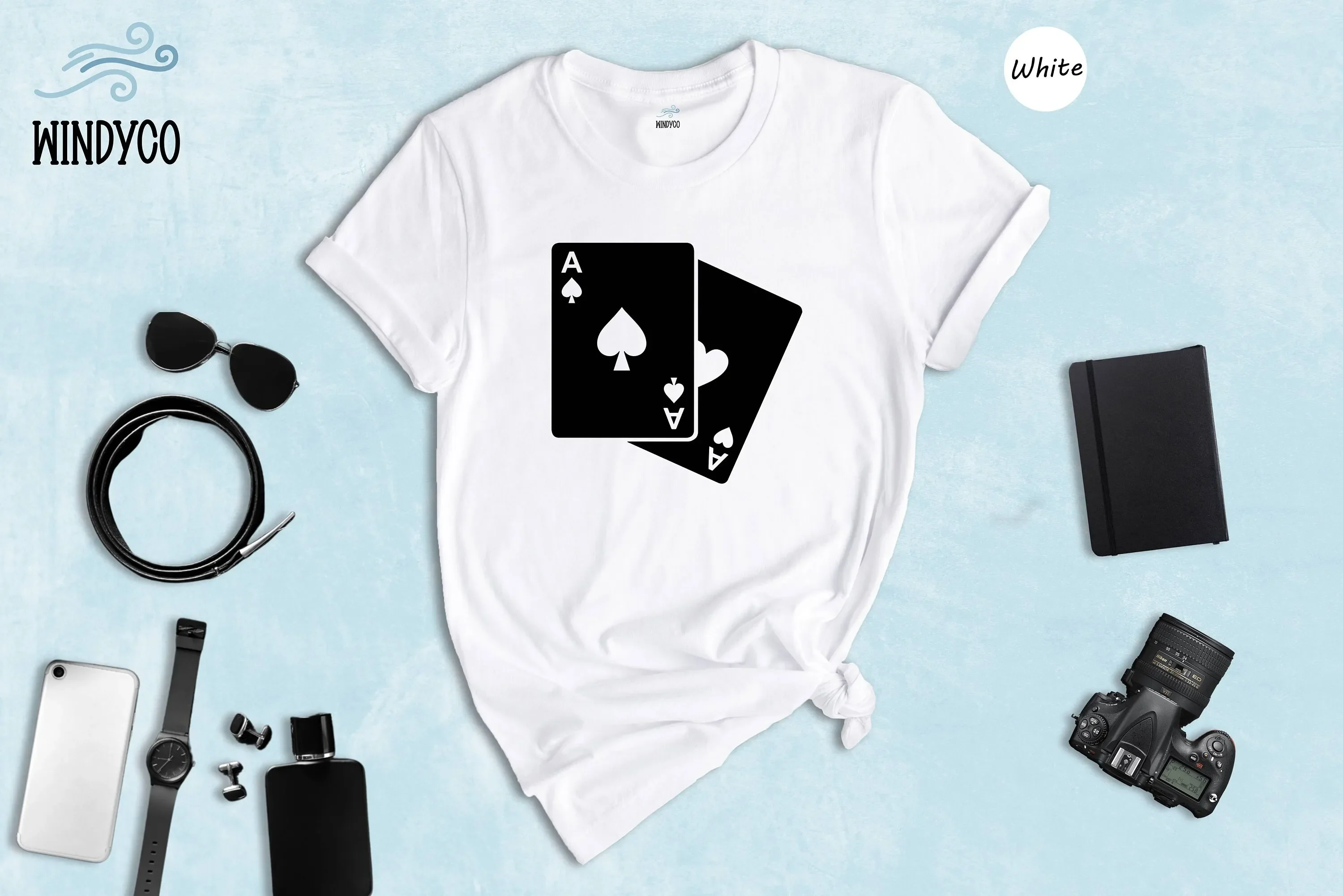 Ace Of Spades Playing Card T Shirt Two Aces Gambling Funny Gambler