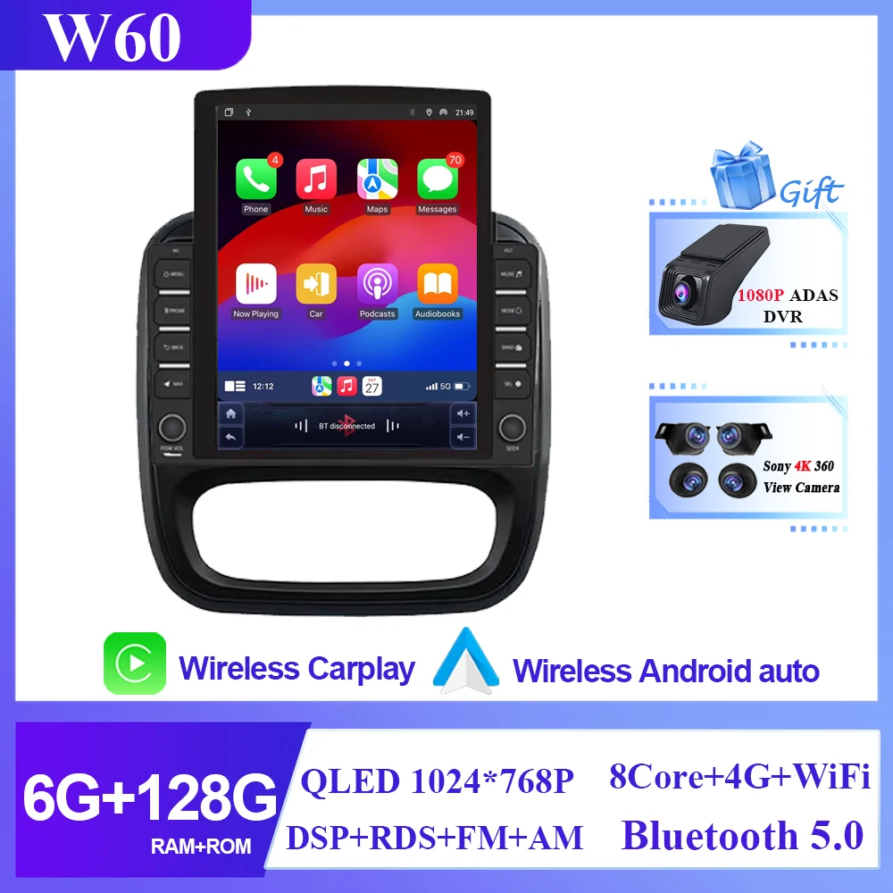 9.7 inch Auto Android Voor Renault Trafic 3 14-21 Voor Opel Vivaro B2 din Carplay GPS Navigatie intelligente Systeem Touchscreen
