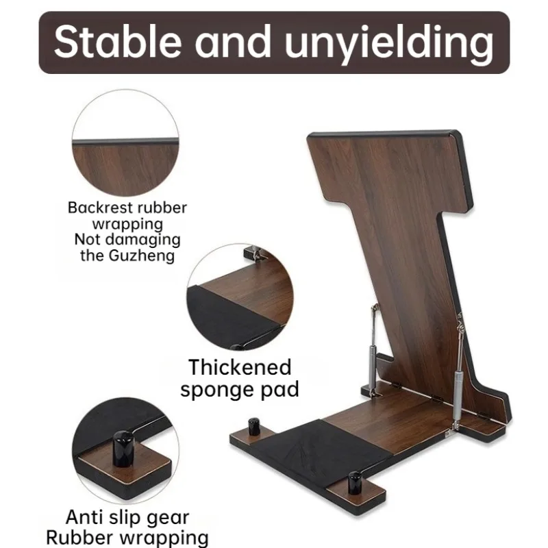 Suporte guzheng hidráulico de madeira dobrável, reforçado, anti-rolamento, estável, durável, suporte guzheng, acessórios para instrumentos musicais