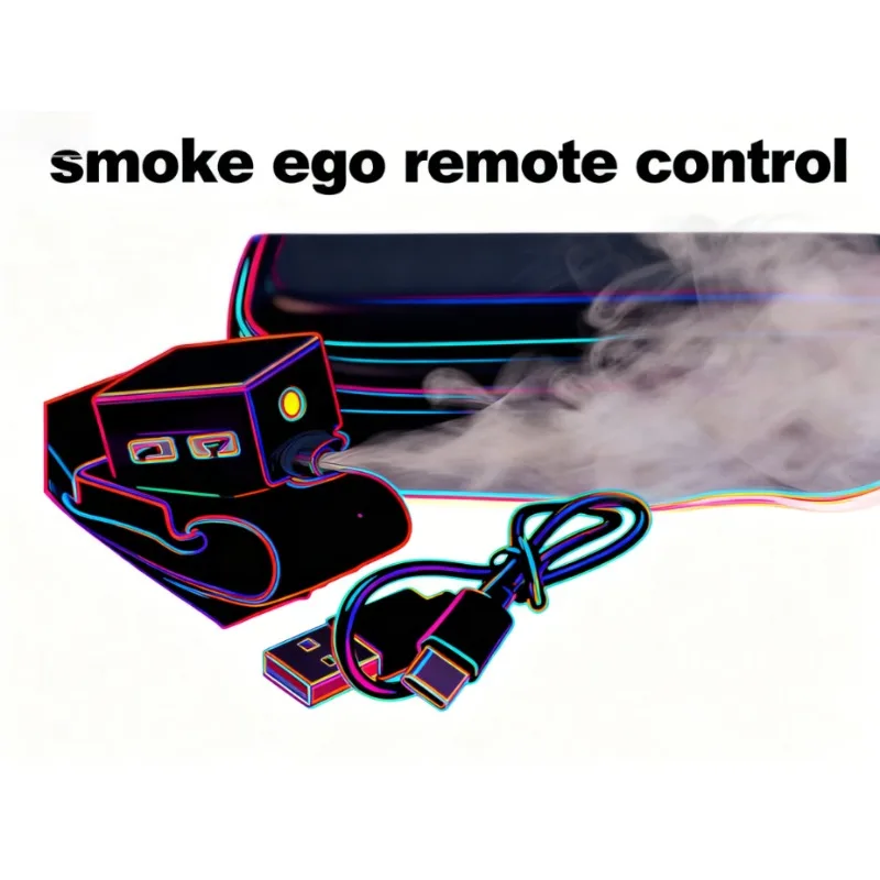 Remote Control Mini Smoke Blaster EGo Portable Leather Case Magic Prop for Close Up Magic and Stage Performance Tricks Magician