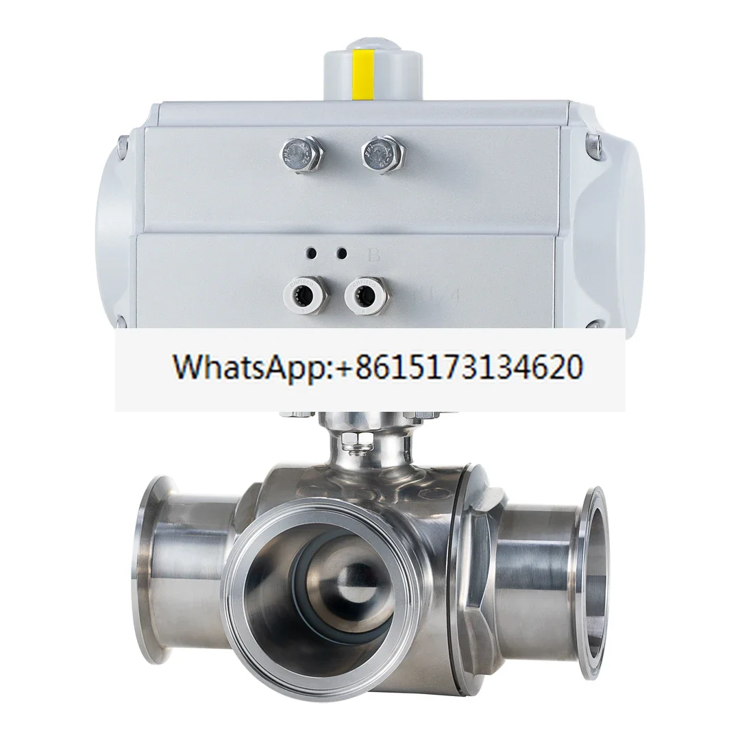 

South valve Q6845F-16P pneumatic food hygiene grade quick-loading tee clamp stainless steel 304 reversing ball valve