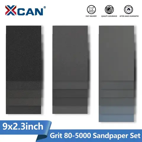 XCAN 샌드페이퍼 세트 물 건조 샌딩 페이퍼 9x3.6 인치 목재 금속 자동차 연마 용 연마 샌더 종이
