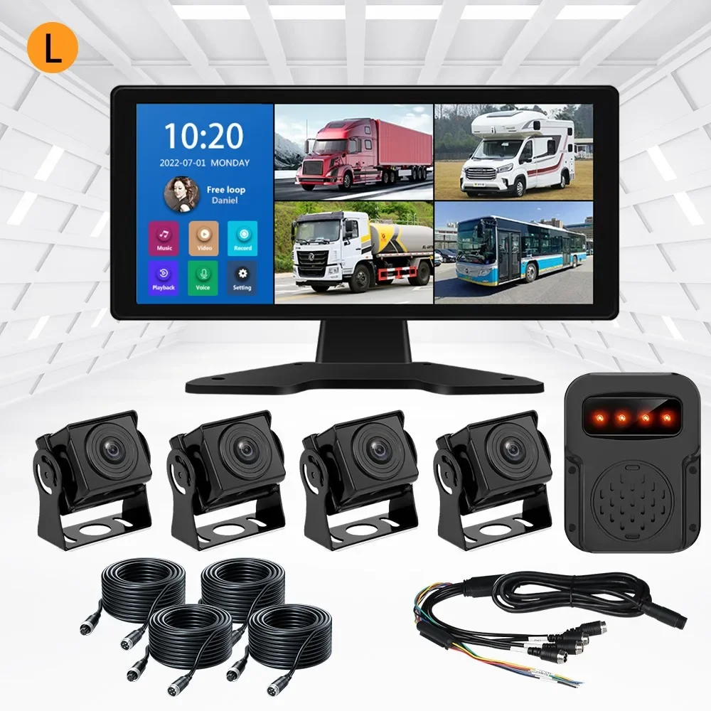 BSD 10.36inch Night Vision Dash Cam 4k Touch Screen 360 Bird View Camera System MP5 USB Driving Recorder 32G-256G TF Card AI