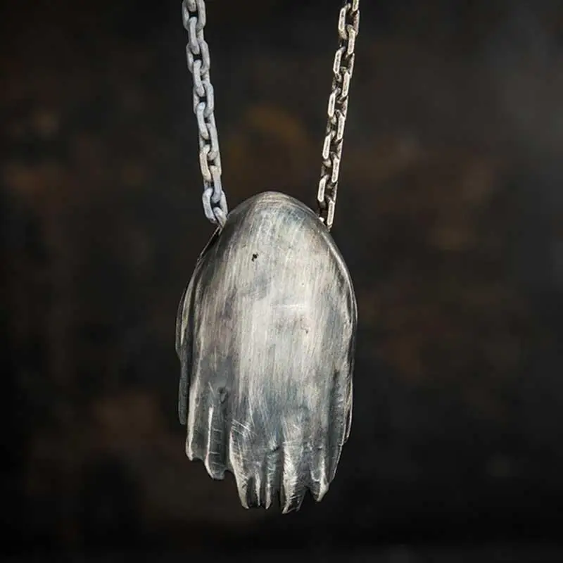 Collier pendentif cape tête de mort pour homme, bijoux tendance cool, cadeau de fête à la mode