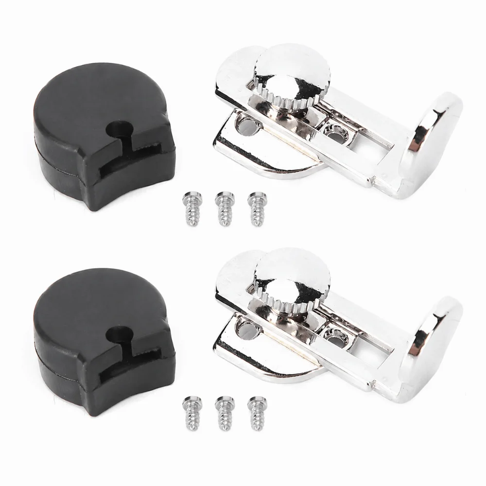 2Sets Adjustable Design Clarinet Thumb Rest Black Silver Color Metal And Plastic Wind Instrument Thumb Support