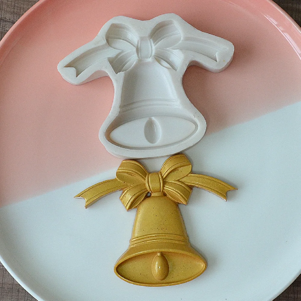 3D Christmas Bell Production Mold Resin Silicone Mold DIY Bell Christmas Party Cake Decoration Mold Fondant Mold