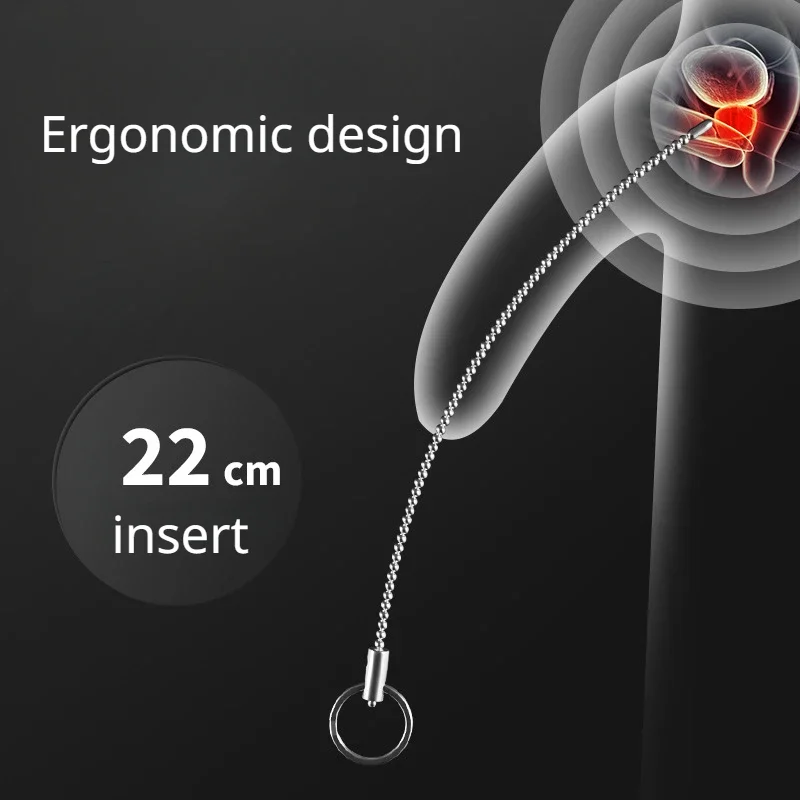 Stainless steel pull bead horse eye rod electric shock multi-size urethral rod male masturbation urethral dilator erotic toy