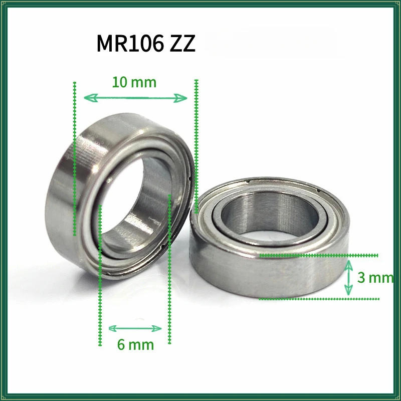 5/10Pcs MR106ZZ Miniature Deep Groove Ball Bearings 6×10×3mm Metal Shielded Ball Bearings
