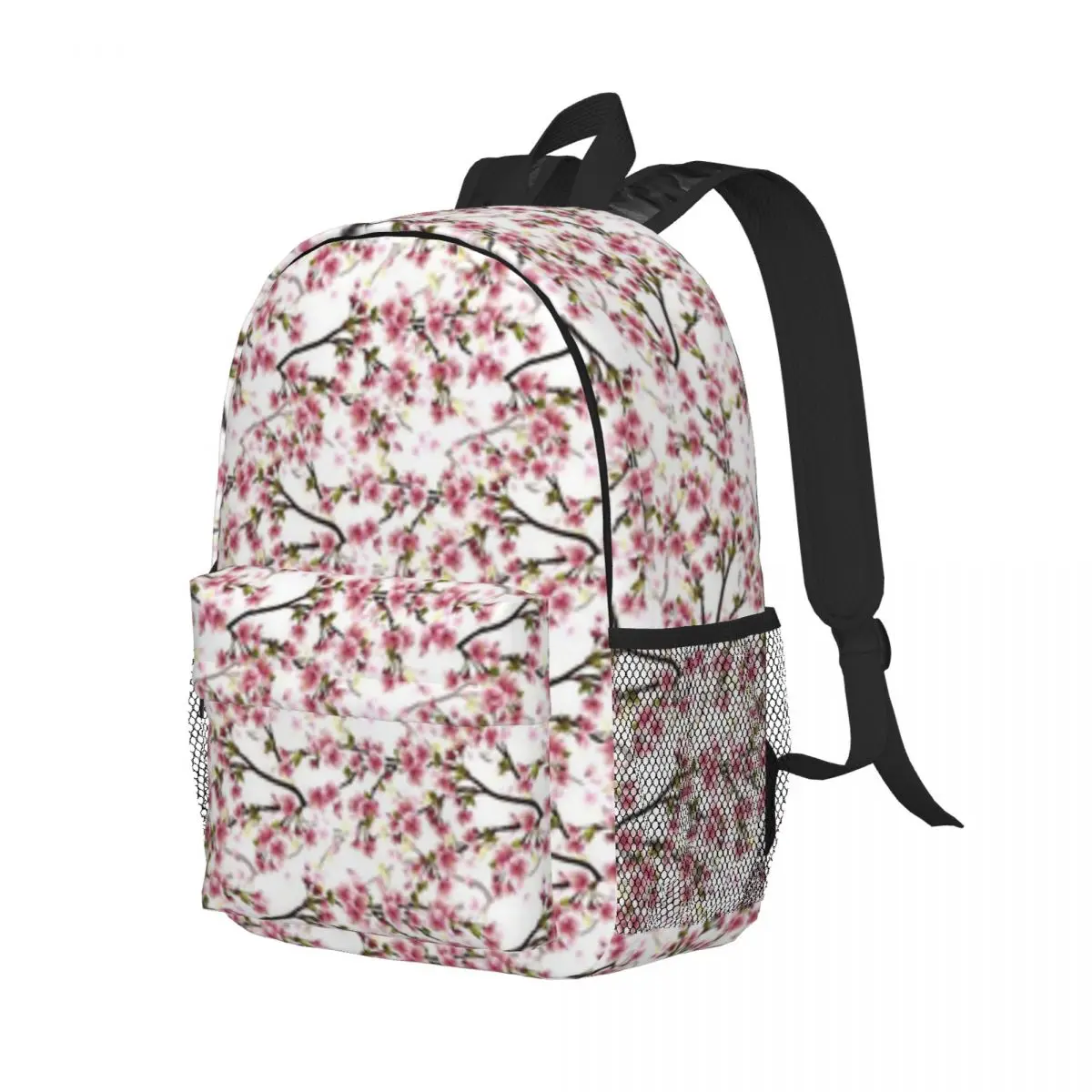 Mochila ligera con estampado de flores de cerezo, morral escolar a la moda, 15 pulgadas, novedad