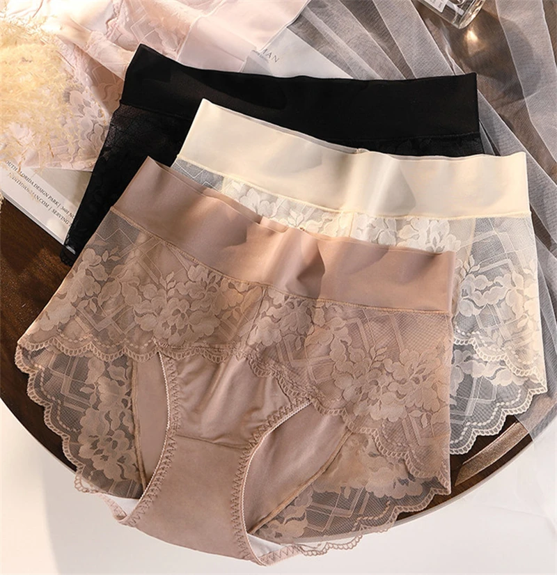 Ropa interior femenina Light luxury satin lenceria lace plus size lingerie sexy goddess underwear extended crotch panties women