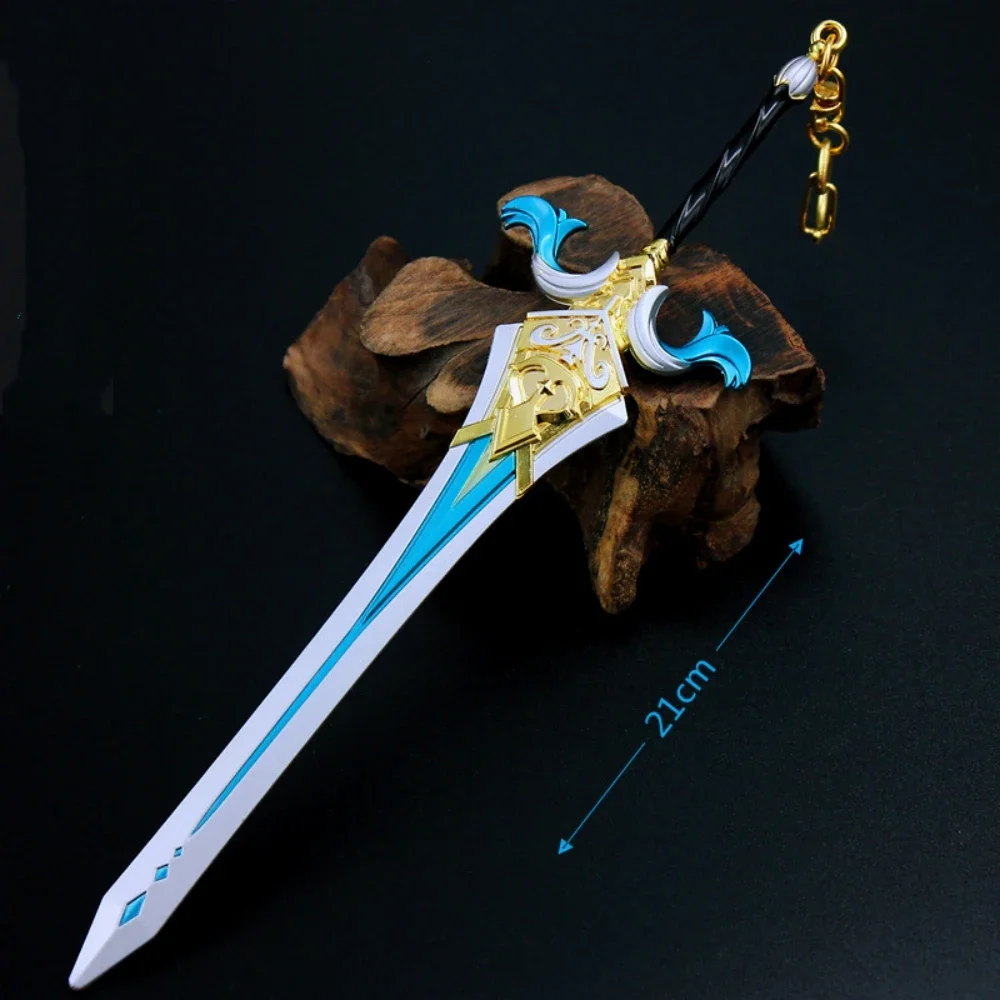 Genshin Impact Game Peripheral 21cm Weapon Ritual Sword Full Metal Model Crafts Cosplay Sword Toy Decorative Ornaments Unedged