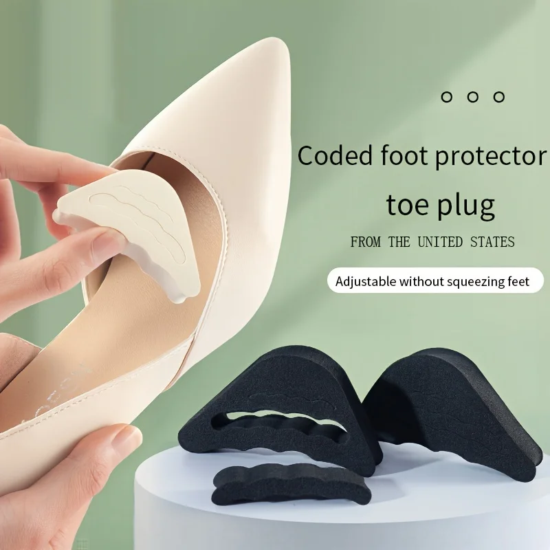 1 Pair Useful Front Toe Pads Forefoot Pads, Toe Protectors, High Heel Insole Foam Pads, Adjustable Forefoot Pads