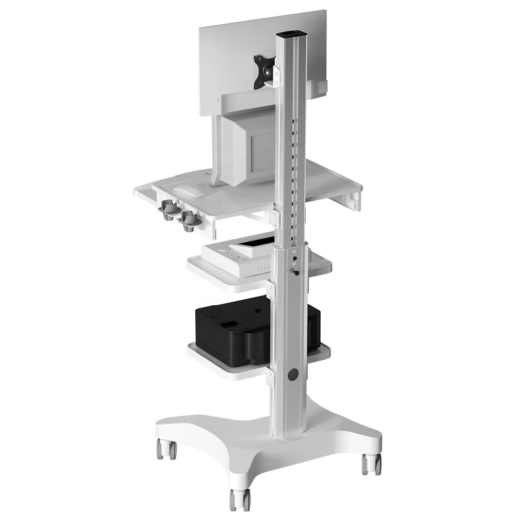 Competitive Price ABS Plastic Hospital Clinic Trolley Cart Endoscope Trolley Cart Medical Mobile Workstation for Hospital