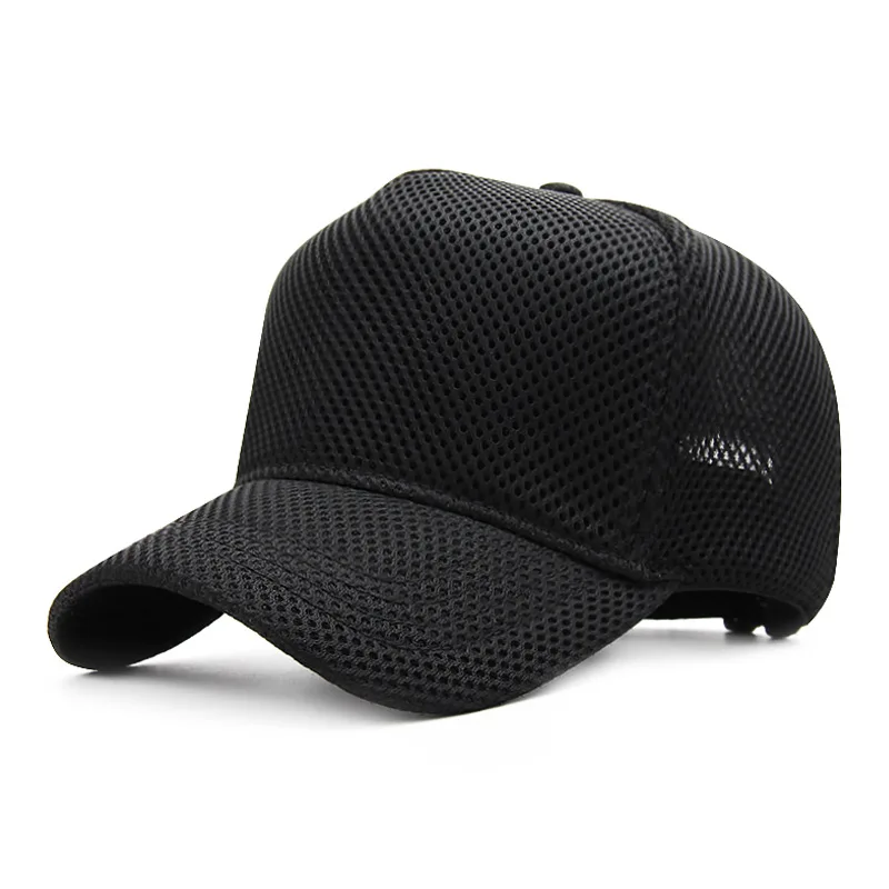 Gorra de béisbol de malla con cabeza grande para hombre y mujer, gorro transpirable ajustable para deportes al aire libre, correr, Verano