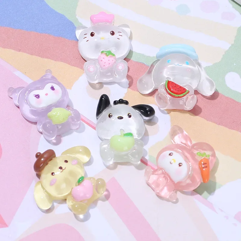 Sanrios 10-30Pcs Cartoon Pochacco Accessories Pochacco Cinnamoroll Kitty Melody Pompompurin Diy Accessories Charms Anime Toys