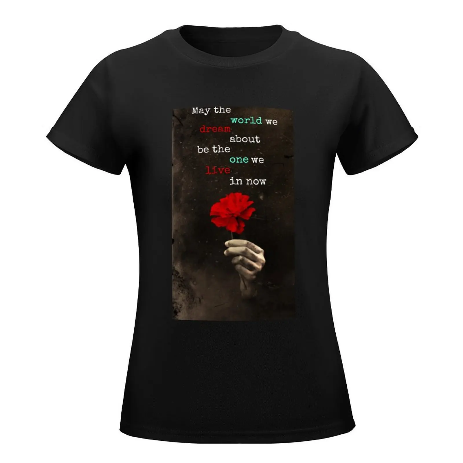 Hadestown Flower Design T-Shirt Female clothing new edition Blouse korean fashion t-shirts for Women cotton