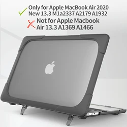 Micro Clip Laptop Case for Apple MacBook Air 13 2018/2020 M1 A1932 A2179 A2337 Bracket Stand Laptop Cover Hard PC+Soft TPU Capa