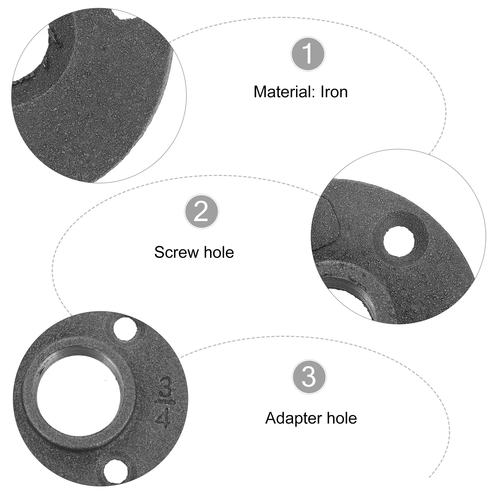 

10Pcs Malleable Iron Floor Flange Heavy Duty Flange Plates for Wood Board Wall Mounting Industrial Style Decor