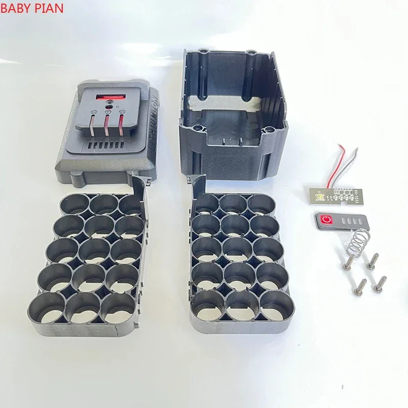 거치대 BMS 무선 전동 공구 배터리 키트 케이스, 18V 21V 18650 리튬 이온 배터리 키트, 거치대 보관함 미니