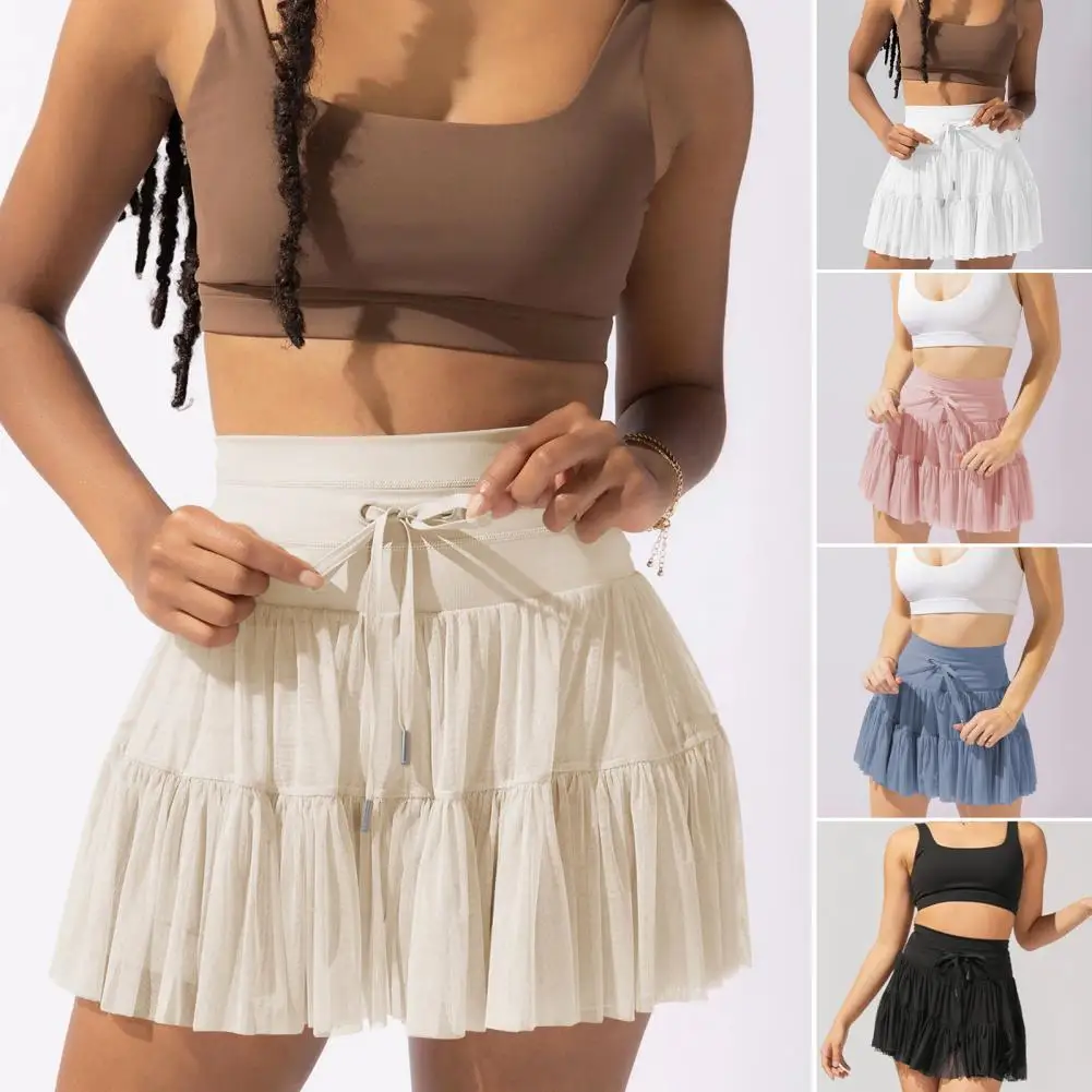

Women Pleated Tennis Skirt with Pockets Shorts Athletic Skirts Crossover High Waisted Athletic Golf Skorts Workout Sports Skirts