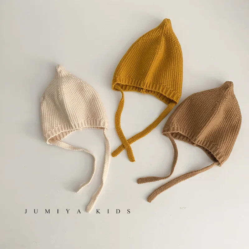 Fall and Winter Baby Instagram Style Simple Boys and Girls Cute Breathable Comfortable Solid Color Knitted Wool Hats