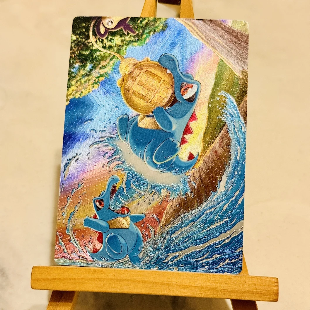 10Pcs/set Diy Self Made Ptcg Feraligatr Rough Flash Collection Card Ptcg Gen 2 Totodile Hand-Drawn Anime Cards Gift Toys