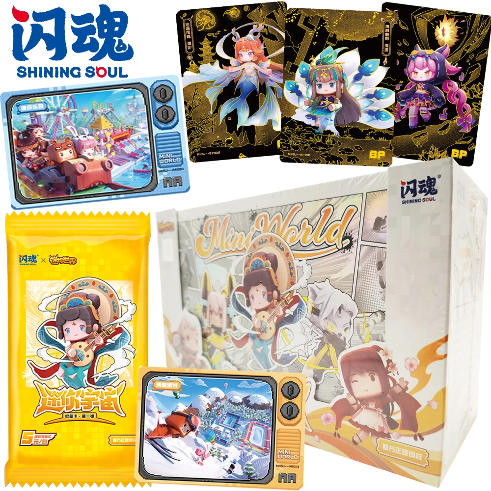 

SHINING SOUL Original Mini World Collection Cards Exploration Sandbox Game Classic Moments Colorful Laser Cards Kids Toys Gifts