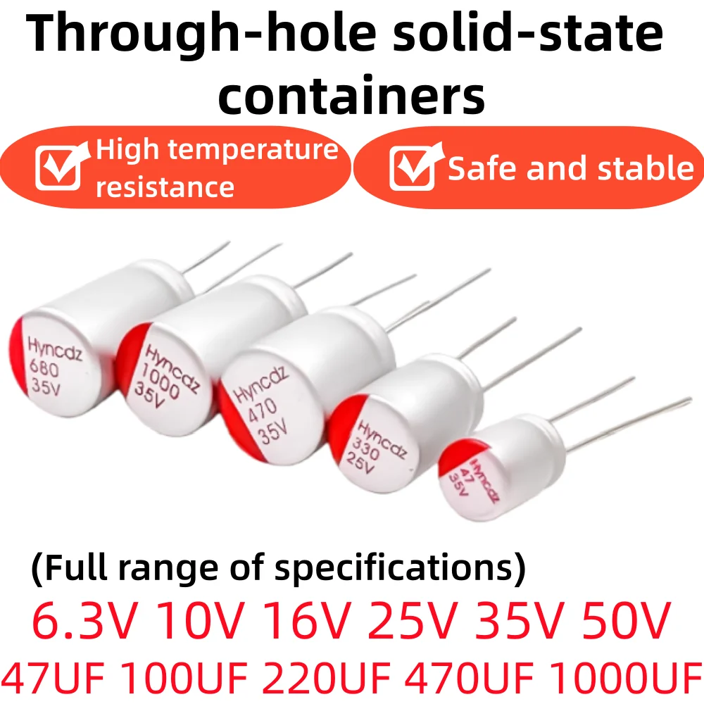 

5-20 шт., твердотельный электролитический конденсатор DIP Super Low ESR 50 В 35 В 25 В 16 В 6,3 В 100 мкФ 270 мкФ 470 мкФ 220 330 мкФ 560 680 мкФ 820 мкФ 1000 мкФ