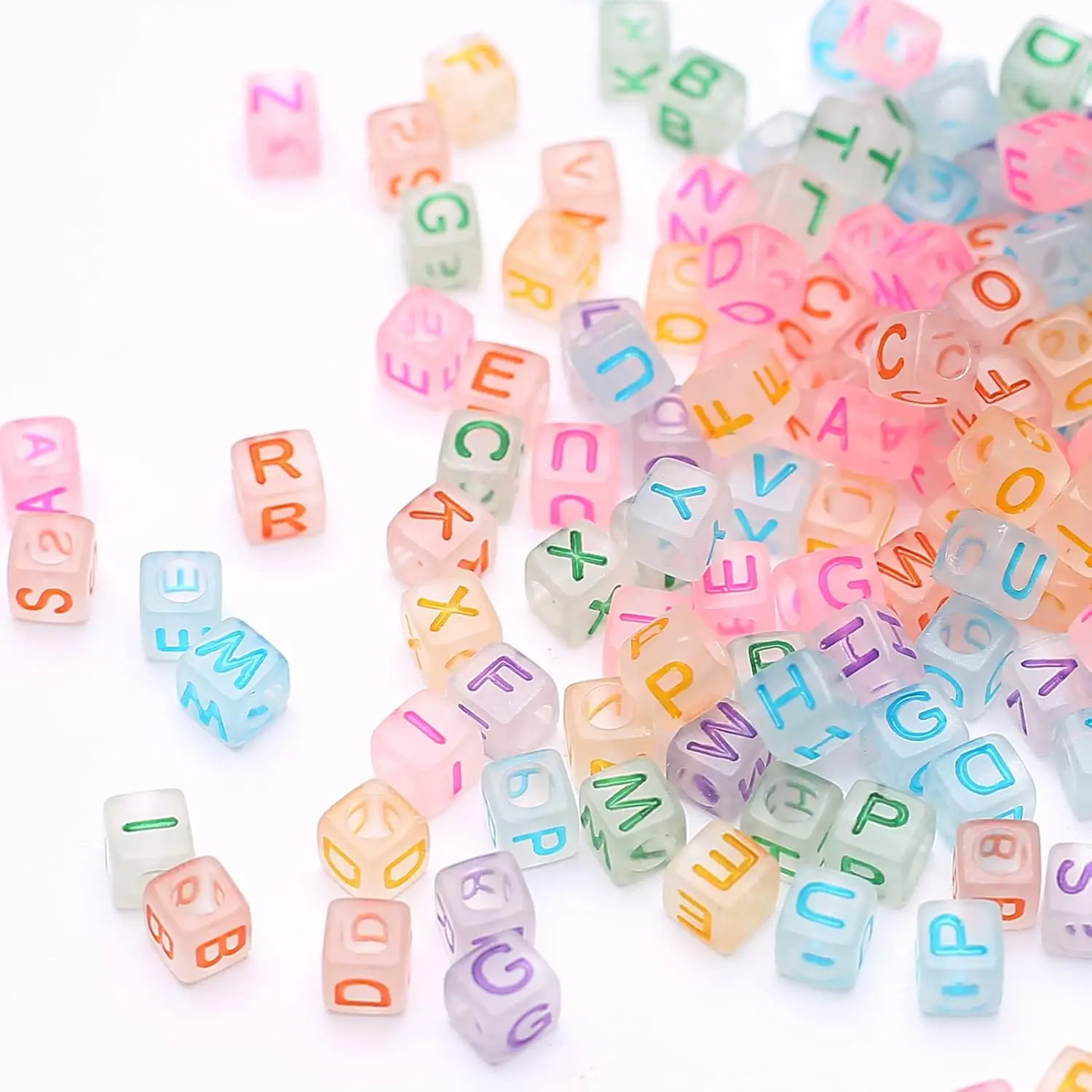 

Letter Beads for Threading Approx. 1000 Pieces 6 X 6 Mm Letter Beads Square Craft Beads Letters A-Z Beads for Jewellery Crafts