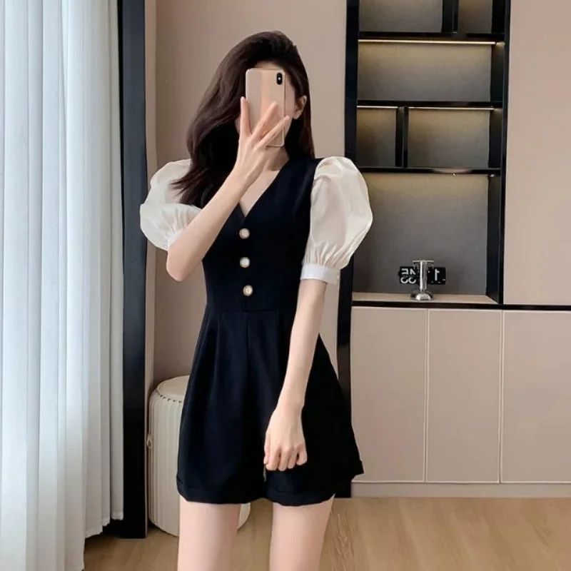 Female Shorts Korean Style New In Women\'s Short Sets 2 Pieces Summer Casual Matching Light Chic and Elegant Novelty Outfit Full